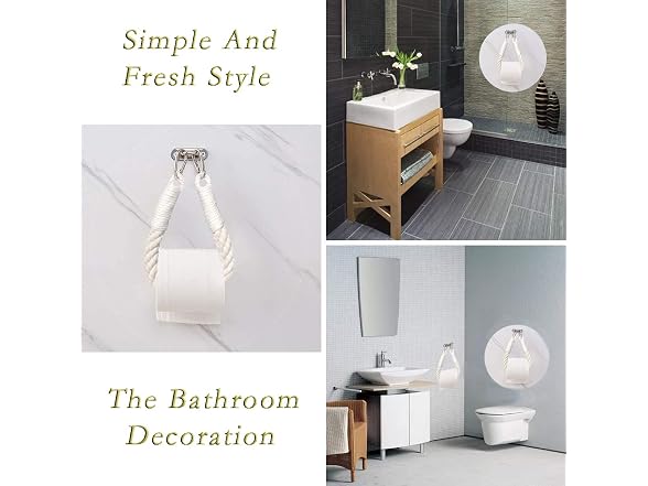 Nautical Rope Toilet Paper Holder Wall-Mounted Tow