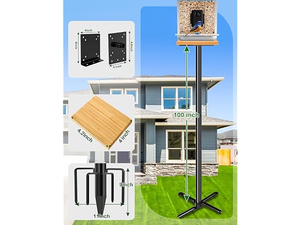 XDW-GIFTS 109in Metal Bird Feeder Pole