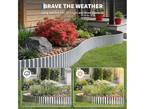 Galvanised Metal Wave Cut Lawn Edging