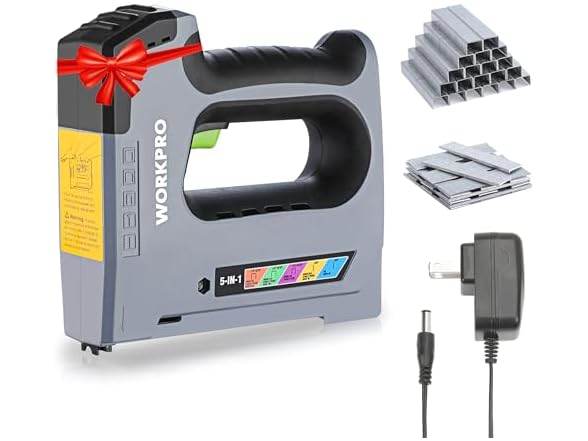 WORKPRO 5 in 1 Cordless Staple Gun