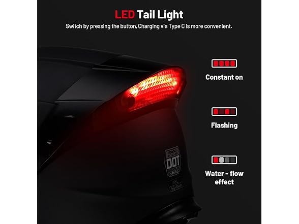 RSYSO Full Face Motorcycle Helmet LED