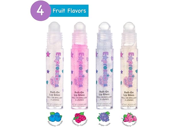 12pc Fruit Flavored Lip Gloss Necklace Set -