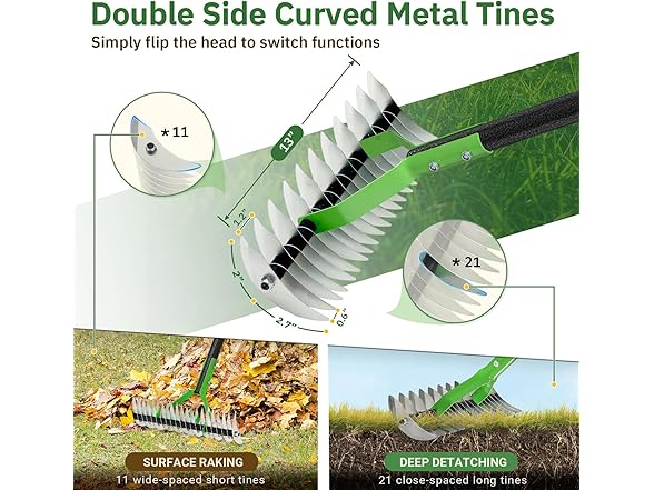 13" Wide Dethatcher Rake