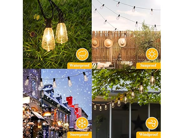 Brightever 50FT Outdoor String Lights