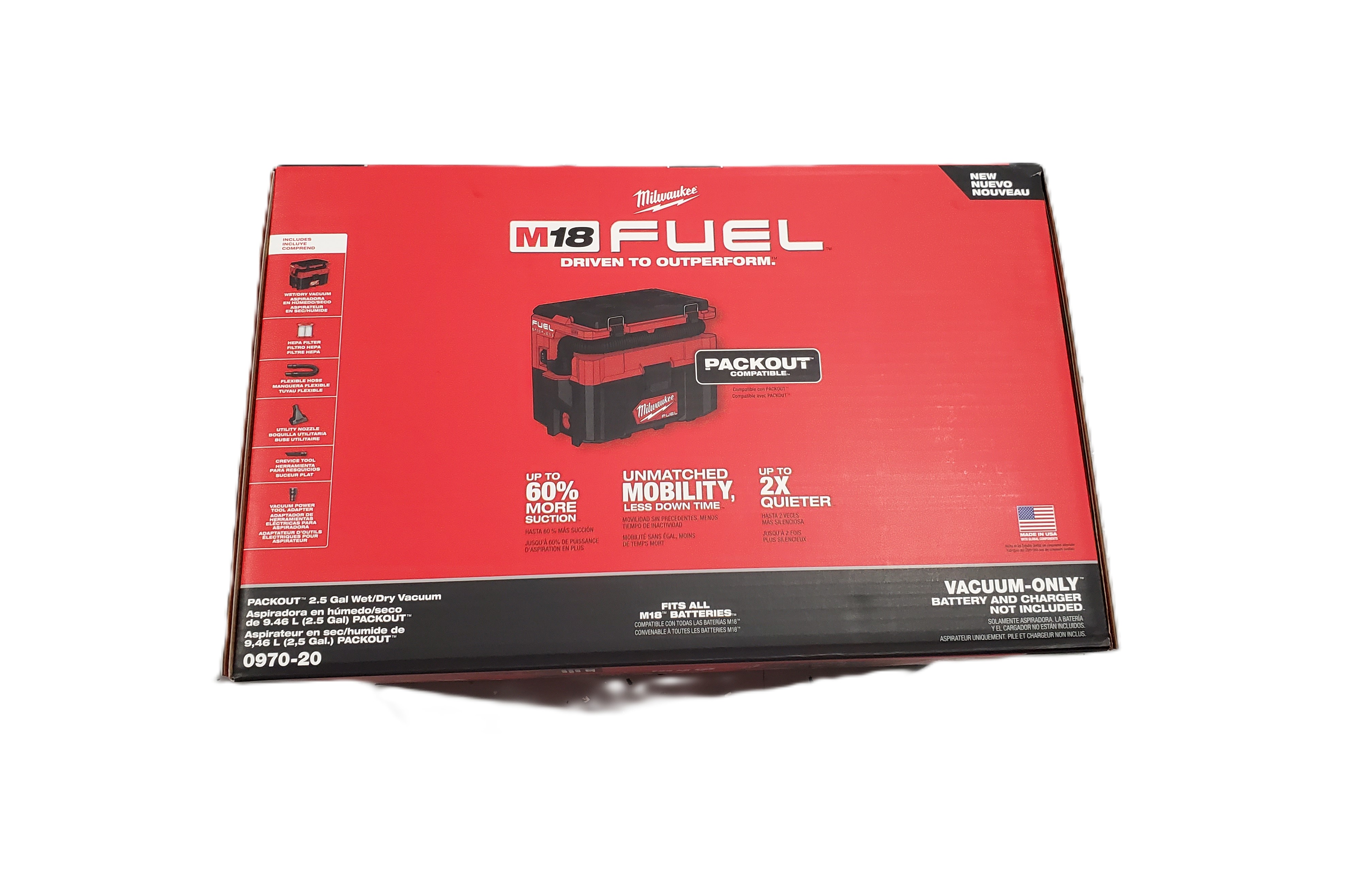 Milwaukee 0970-20 M18 18V PACKOUT 2.5G Wet/Dry Vac - Gallery 6