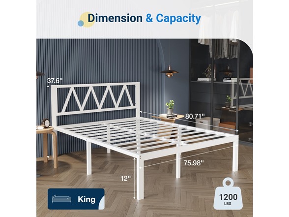 Avenco King Bed Frame with Headboard