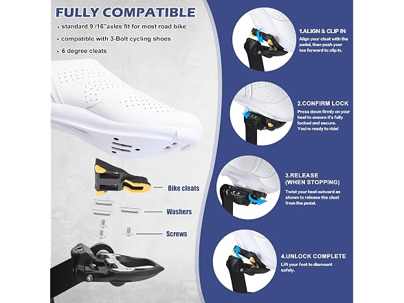 SPD-SL Compatible Road Bike Pedals