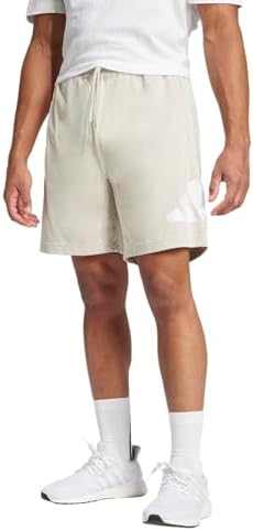 adidas Men's Tall Size Essentials Big Logo Single Jersey 7-Inch Shorts, Wonder Alumina/White