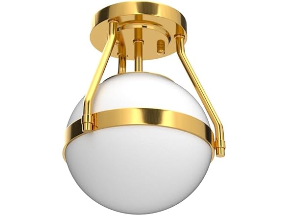 Lakumu Globe Semi Flush Mount Ceiling Light, Gold