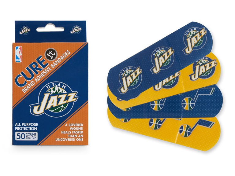 CURE IT  TRX-NBA-UTJAZ 10-Pack / 500ct 500ct NBA Team Adhesive Bandages  Utah Jazz