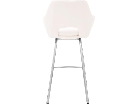 Armen Living Aura White Swivel 30" Bar Stool-Set of 3