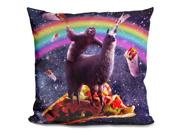 Space Sloth Riding Llama Unicorn - Taco & Burrito Pillow