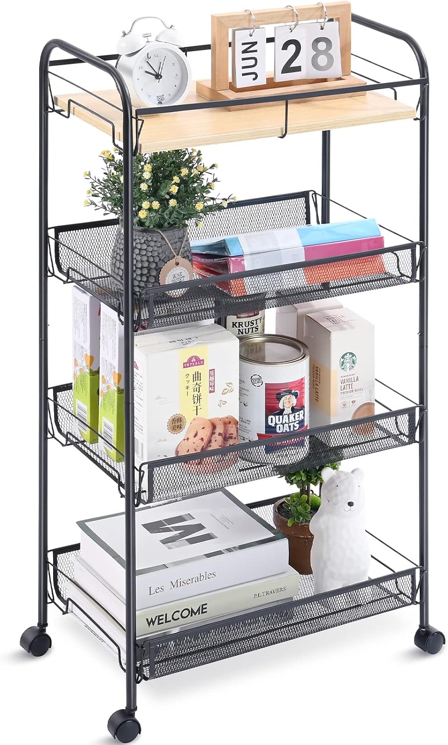 4-Tier Metal Rolling Utility Cart - Gallery 19