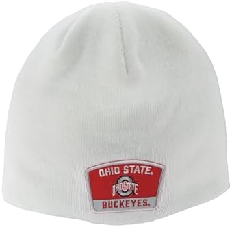 ZHATS Standard NCAA Officially Licensed Beanie Edge Patch Switchback White