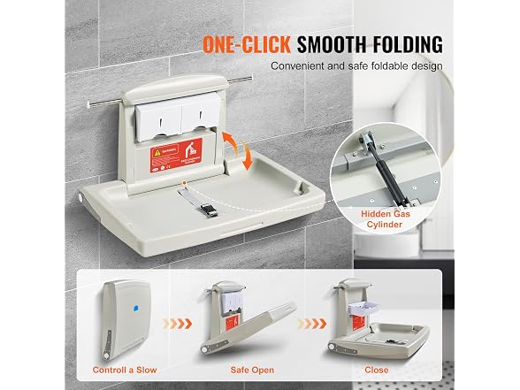 Wall-Mounted Baby Changing Station, Horizontal