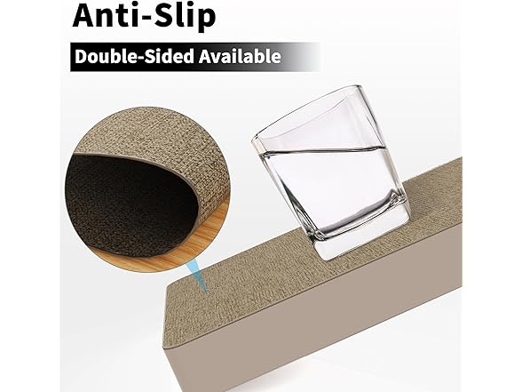 DOLOPL Placemats Set of 6, Brown Faux Leather