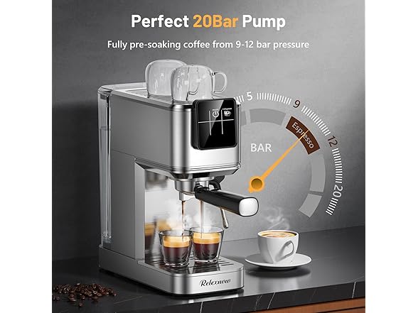 RELEXNOW Espresso Machine, 20 Bar
