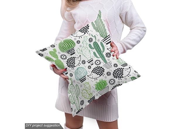 Ambesonne Cactus Fabric by The Yard, Cartoon