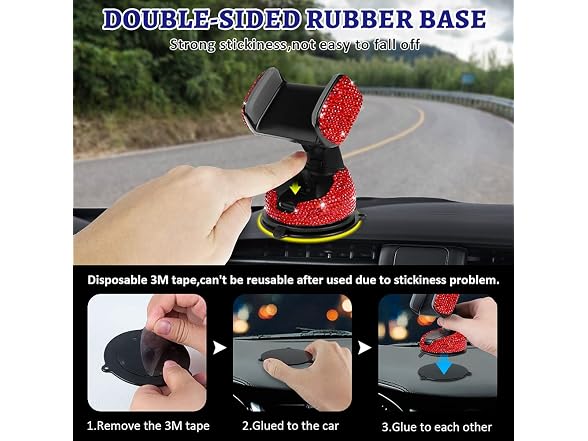 eing Car Phone Mount Bling Crystal Cell