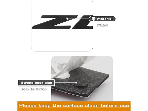 WUSFAR 3D Raised Letters ZL1 Emblem