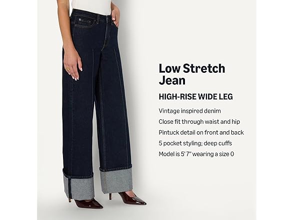 AE Womens HighRise WideLeg Cuffed Jean