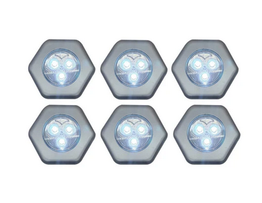 6-Pack Hexagon Puck Light Stick On LED Push Light - Gallery 4
