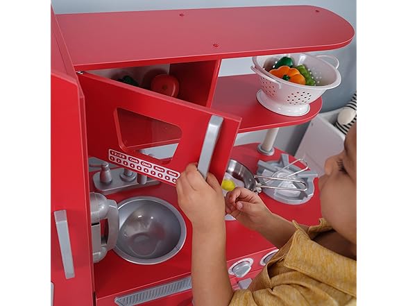 KidKraft Red Vintage Wooden Play Kitchen
