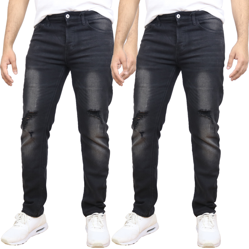 Men's Stretch Ripped Denim Jeans (30-42) - Gallery 30