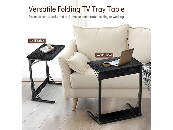 Tatub 24" Folding C Shaped End Table