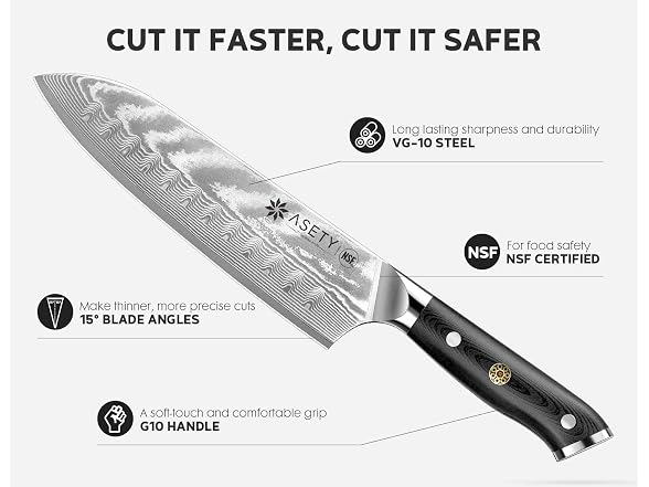 ASETY Damascus Knife Set 3 PCS