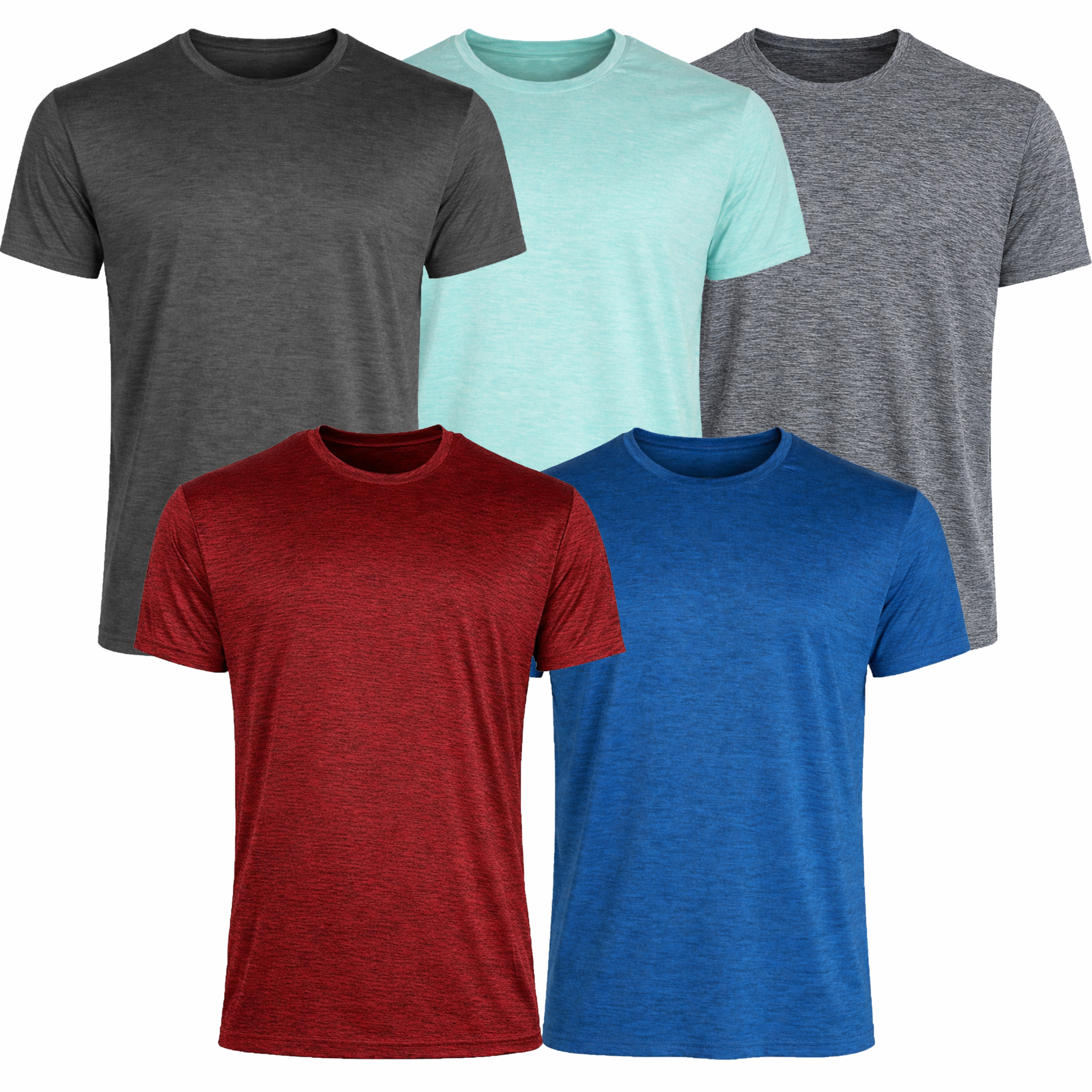 5Pk Mens S/S Moisture Wicking Tee - Gallery 8