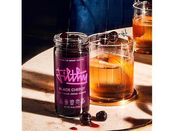 Filthy Amarena Black Cherries, 11oz