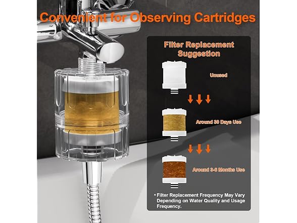 BBLIFE NSF Tested Transparent Shower Filter