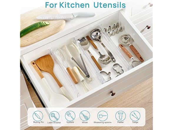 Vtopmart 2.36" Short Upgrade Drawer Dividers 12.8"-22.3"