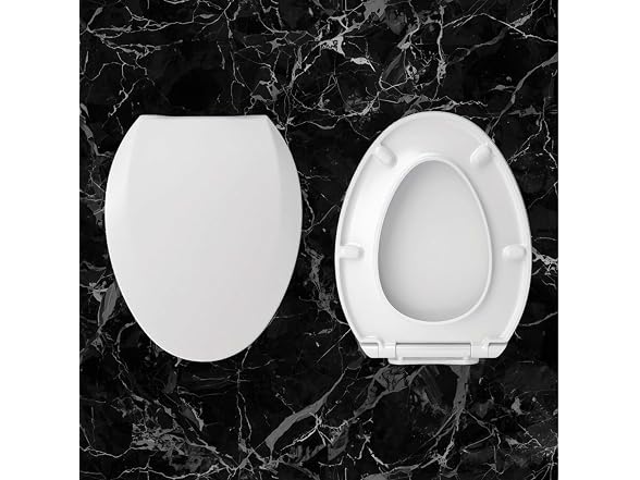 Centoco Elongated Toilet Seat, Slow-Close, Fast Fix Hinge, White