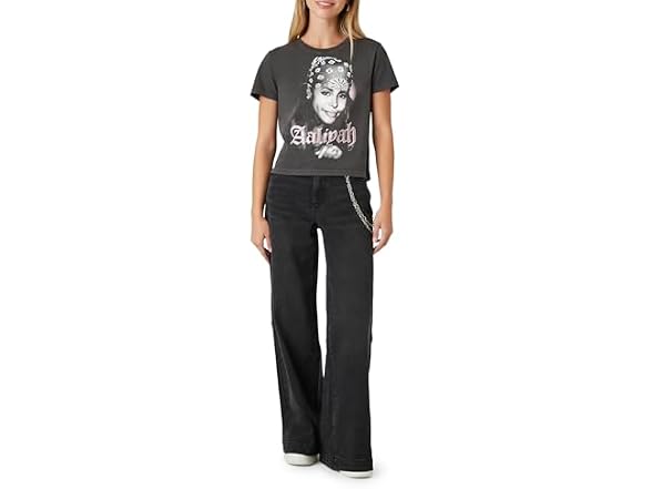Forever 21 (28) Wide-Leg Wallet-Chain Jeans