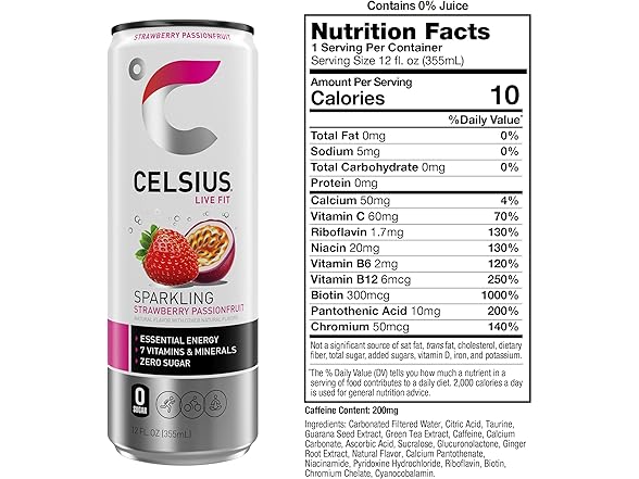 12pk CELSIUS Sparkling Strawberry Passionfruit