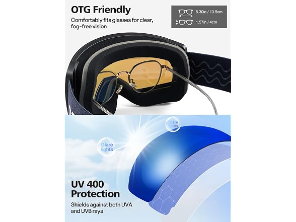 Odoland Anti-Fog Magnetic Ski Goggles
