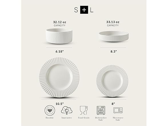 Stone Lain Lusso 16-Piece Dinnerware Set