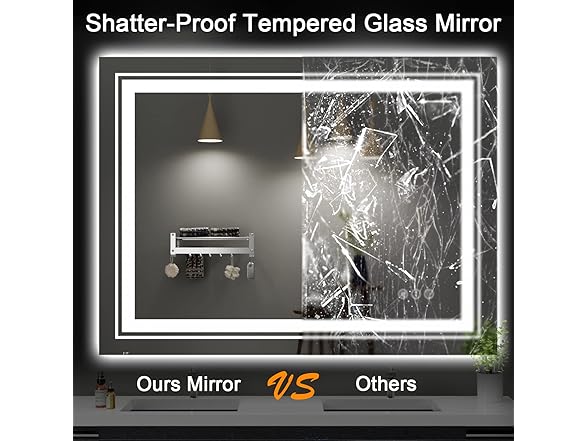 LED Bathroom Mirror- 3 Colors Lighting