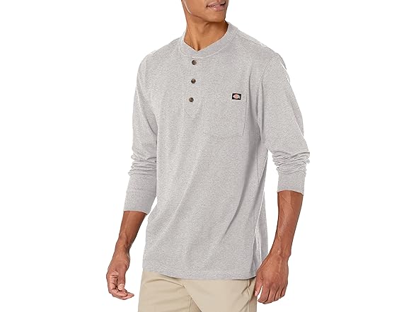 Dickies Men's Henley Grey (M)