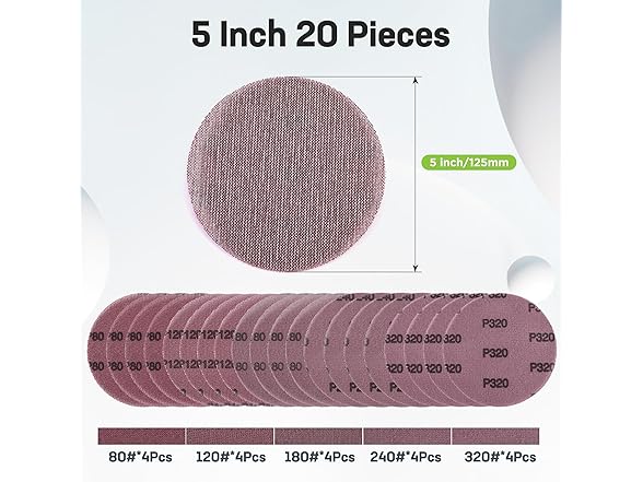 WORKPRO 20pc 5 Sanding Discs