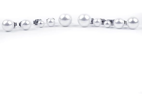 BronaGrand 5 Pairs Faux Pearl Stud