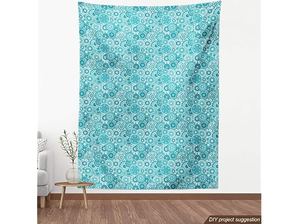 Ambesonne Aqua Fabric by The Yard, (10 Yard Cut)