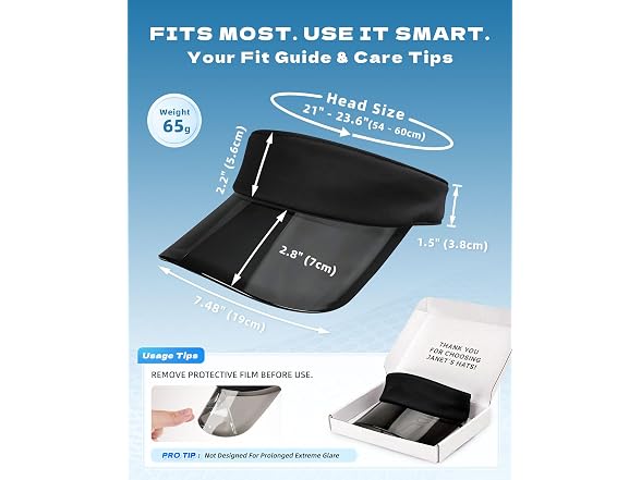 JANETSHATS UPF50+ Transparent Sun Visor - Gallery 8