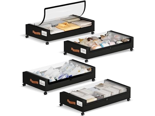 $44.99, Was $69.99, 35% Off! Black Under the Bed Storage 4 Pack dealfomo