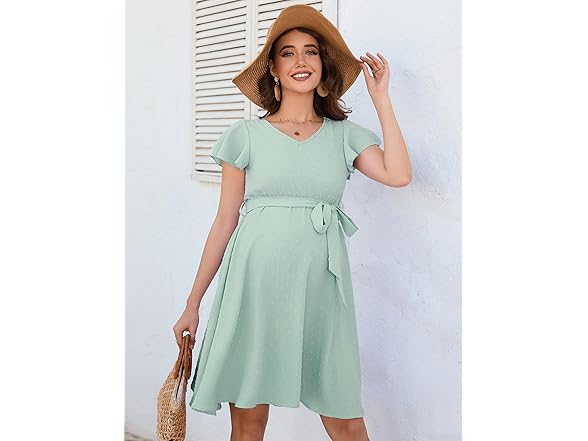 ClearFlower Maternity Dress Green (M)