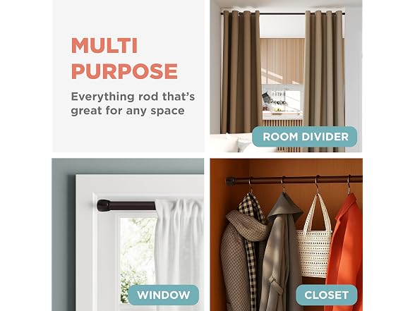 Zenna Home Tension Shower Curtain Rod