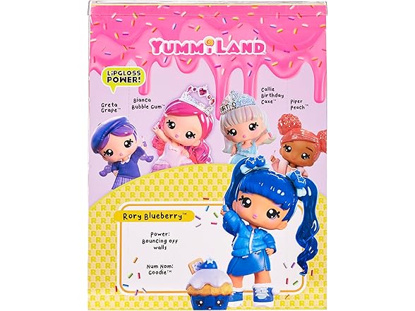 Yummiland Large Doll + Lipgloss Pet- Rory Blueberry