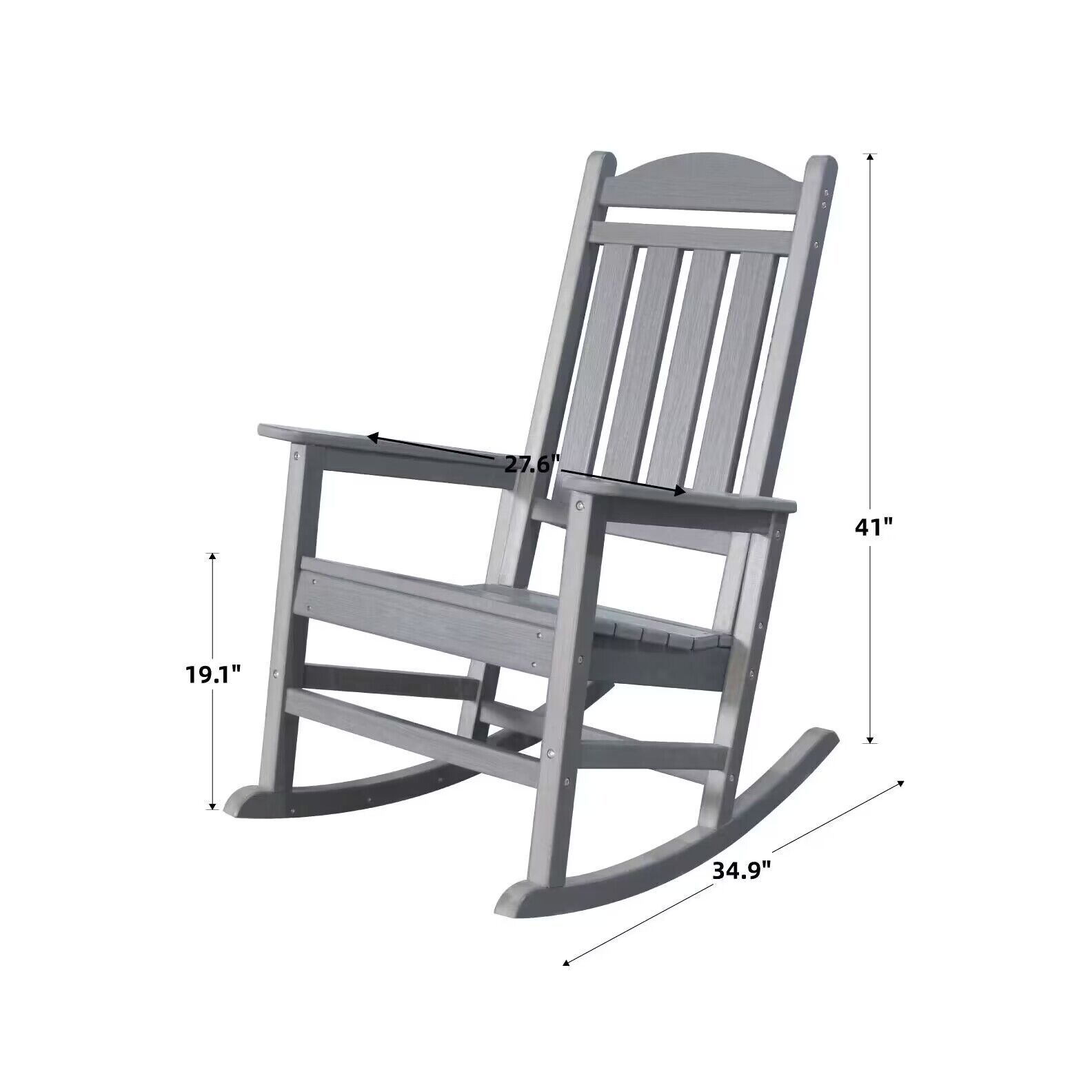 All Weather Resistant Poly Lumber Porch Rocker - Gallery 6